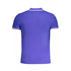 Cavalli Class Blue Cotton Polo Shirt Cavalli Class Retail Flare