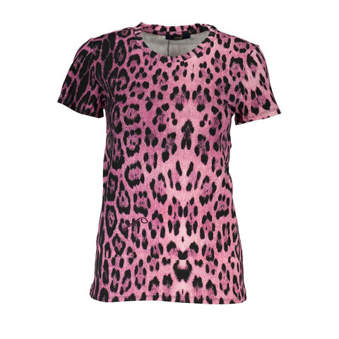 Cavalli Class Pink Cotton Tops & T-Shirt Cavalli Class Retail Flare