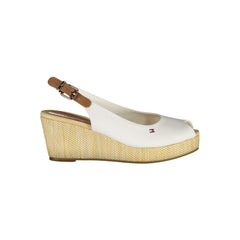 Tommy Hilfiger White Cotton Sandal Tommy Hilfiger Retail Flare