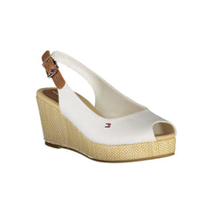Tommy Hilfiger White Cotton Sandal Tommy Hilfiger Retail Flare