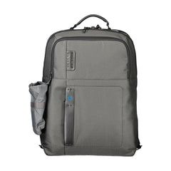 Piquadro Gray Polyester Mens Backpack Piquadro Retail Flare