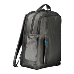 Piquadro Gray Polyester Mens Backpack Piquadro Retail Flare