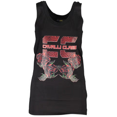 Cavalli Class Black Cotton Women Top Cavalli Class Retail Flare