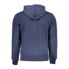 La Martina Elegant Blue Hooded Sweatshirt with Zip Detail La Martina Retail Flare