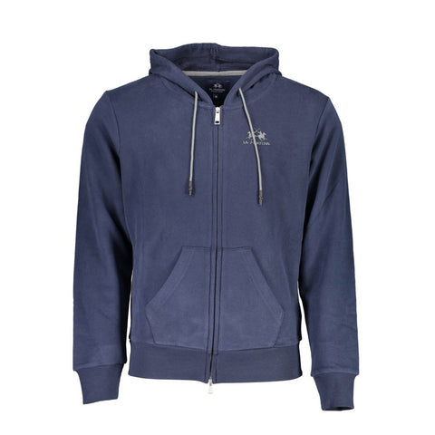 La Martina Blue Cotton Men Sweater La Martina Retail Flare
