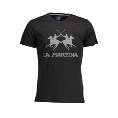 La Martina Black Cotton Men T-Shirt La Martina Retail Flare