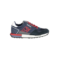 Napapijri Blue Leather Men Sneaker Napapijri Retail Flare