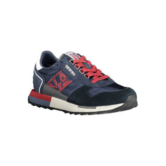 Napapijri Blue Leather Men Sneaker Napapijri Retail Flare