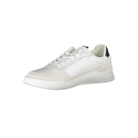 Tommy Hilfiger White Leather Men Sneaker Tommy Hilfiger Retail Flare