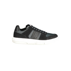 Tommy Hilfiger Black Leather Men Sneaker Tommy Hilfiger Retail Flare