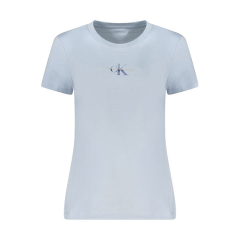 Calvin Klein Light Blue Cotton Tops & T-Shirt Calvin Klein Retail Flare