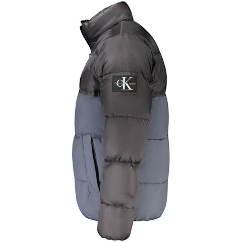 Calvin Klein Blue Polyester Men Jacket Calvin Klein Retail Flare