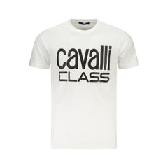 Cavalli Class White Cotton Men T-Shirt Cavalli Class Retail Flare