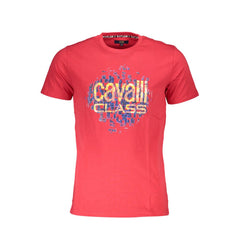 Cavalli Class Red Cotton T-Shirt Cavalli Class Retail Flare