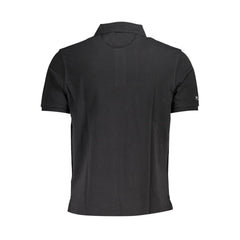 La Martina Black Cotton Men Polo Shirt La Martina Retail Flare