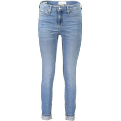 Calvin Klein Light Blue Cotton Women Jeans Calvin Klein Retail Flare