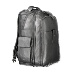 Piquadro Black Leather Men Backpack Piquadro Retail Flare