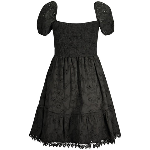 Guess Jeans Black Cotton Women Dress Guess Jeans Retail Flare