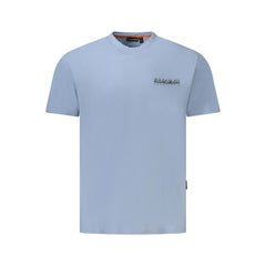 Napapijri Light Blue Organic Cotton Men TShirt Napapijri Retail Flare