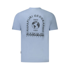 Napapijri Light Blue Organic Cotton Men TShirt Napapijri Retail Flare