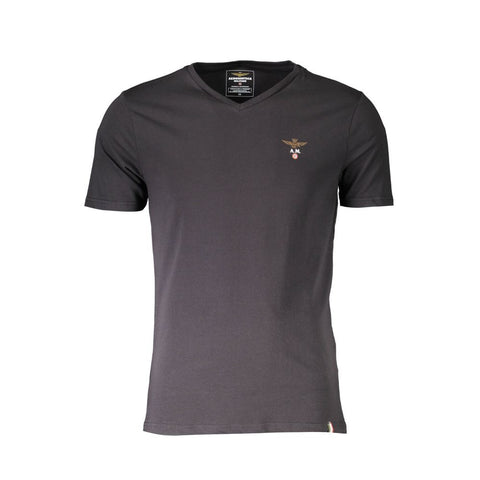 Aeronautica Militare Black Cotton T-Shirt Aeronautica Militare Retail Flare