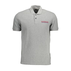 Napapijri Gray Cotton Men Polo Shirt Napapijri Retail Flare