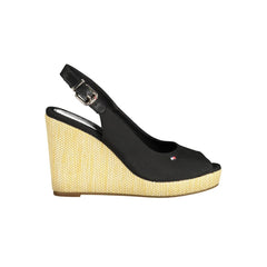 Tommy Hilfiger Black Cotton Women Sandal Tommy Hilfiger Retail Flare