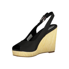 Tommy Hilfiger Black Cotton Women Sandal Tommy Hilfiger Retail Flare
