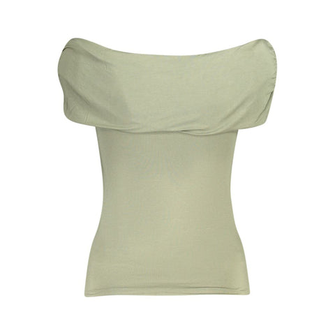 Guess Jeans Green Modal Tops & T-Shirt Guess Jeans Retail Flare