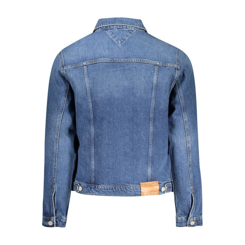 Tommy Hilfiger Blue Cotton Men Jacket Tommy Hilfiger Retail Flare
