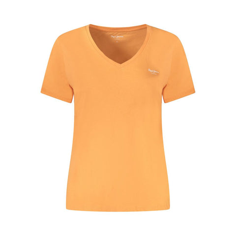 Pepe Jeans Orange Cotton Tops & T-Shirt Pepe Jeans Retail Flare