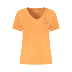 Pepe Jeans Orange Cotton Tops & T-Shirt Pepe Jeans Retail Flare