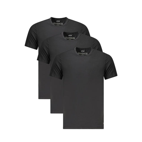 Calvin Klein Black Cotton Men T-Shirt Calvin Klein Retail Flare