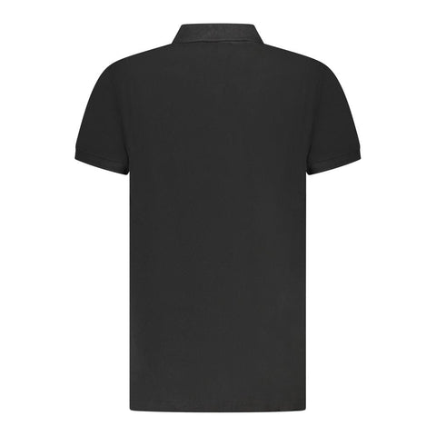 Cavalli Class Black Cotton Men Polo Shirt Cavalli Class Retail Flare
