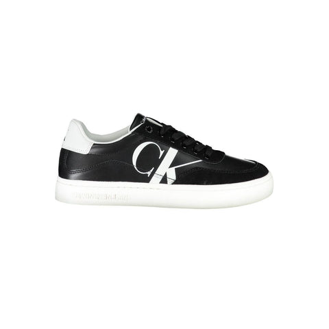 Calvin Klein Sleek Black Lace-Up Sneakers With Contrast Details Calvin Klein Retail Flare