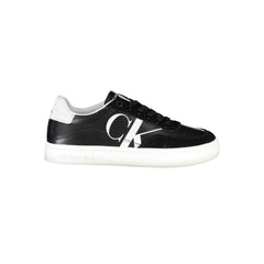 Calvin Klein Sleek Black Lace-Up Sneakers With Contrast Details Calvin Klein Retail Flare