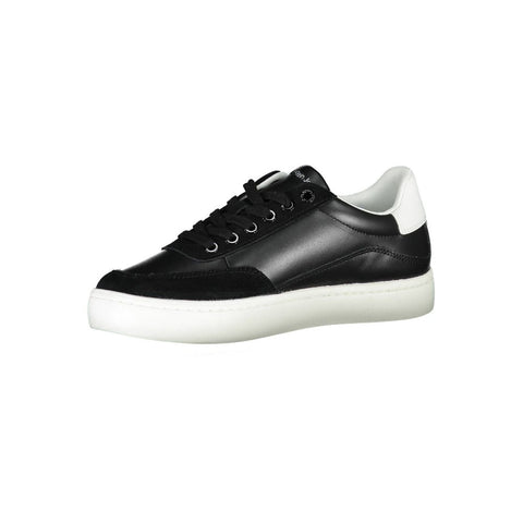 Calvin Klein Sleek Black Lace-Up Sneakers With Contrast Details Calvin Klein Retail Flare