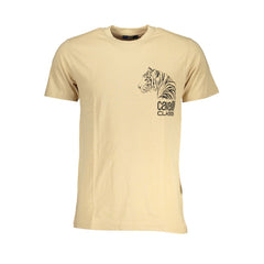 Cavalli Class Beige Cotton T-Shirt Cavalli Class Retail Flare