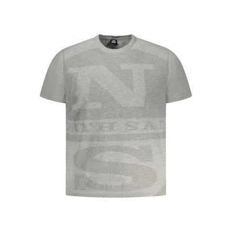 North Sails Gray Cotton Men T-Shirt North Sails Retail Flare