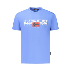 Napapijri Blue Cotton Men T-Shirt Napapijri Retail Flare