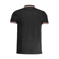 Cavalli Class Black Cotton Polo Shirt Cavalli Class Retail Flare