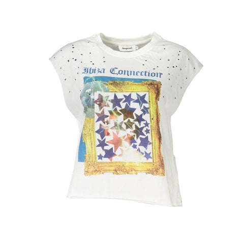 Desigual White Cotton Women T-Shirt Desigual Retail Flare