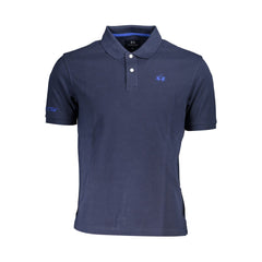 La Martina Blue Cotton Men Polo Shirt La Martina Retail Flare