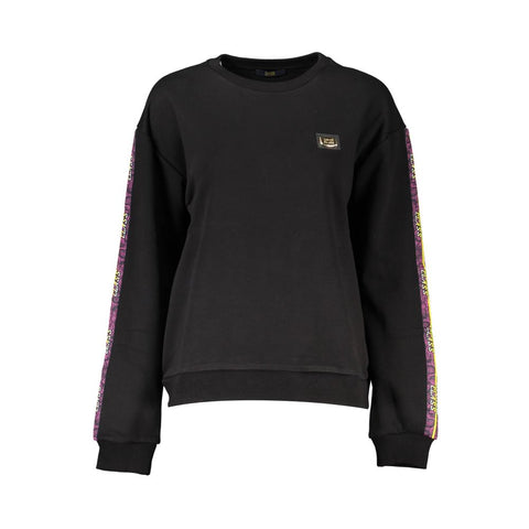 Cavalli Class Black Cotton Women Sweater Cavalli Class Retail Flare