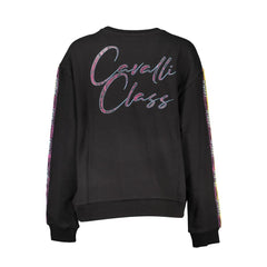 Cavalli Class Black Cotton Women Sweater Cavalli Class Retail Flare