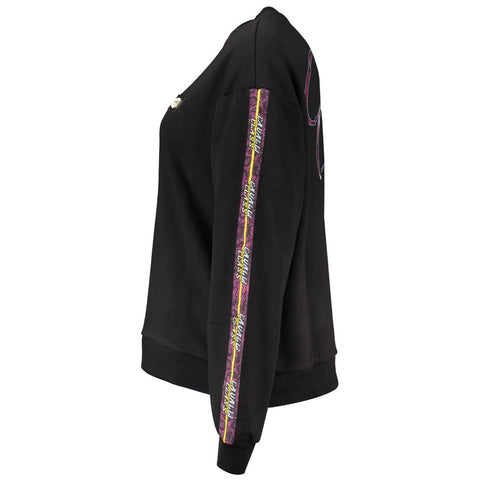 Cavalli Class Black Cotton Women Sweater Cavalli Class Retail Flare