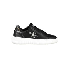 Calvin Klein Black Leather Women Sneaker Calvin Klein Retail Flare
