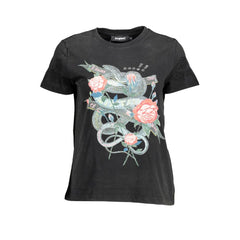 Desigual Black Cotton Women Top Desigual Retail Flare