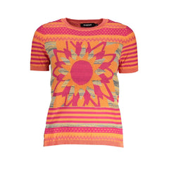 Desigual Orange Cotton Women Sweater Desigual Retail Flare