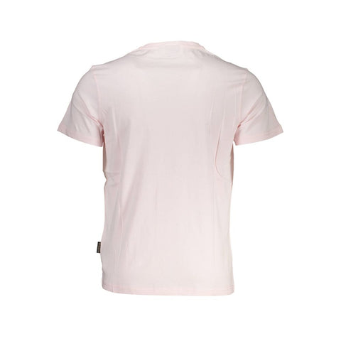 Napapijri Pink Cotton Men T-Shirt Napapijri Retail Flare